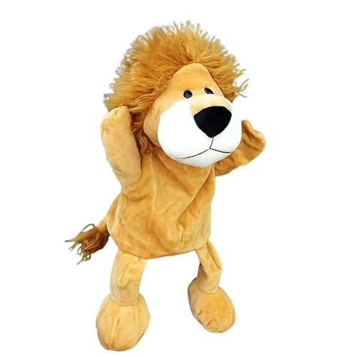 Handpuppen Löwe Stofftier Handpuppen mit beweglichem Mund Partygeschenke für Feiertage Zootier Handpuppen Plüschtierpuppe weiche ausgestopfte Handpuppen Geschichtenerzählspielzeug von BakerMiche