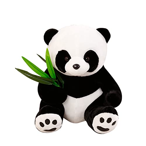 Cuddlekins Panda Kuscheltier Panda Bär mit Bambuszweig Teddypanda Flauschiges Plüschtiere Plüschpanda Plüschtier Stofftier Panda Anime Panda Puppe Cartoon Panda Kissen Plüsch Spielzeug für Kinder von Bakermiche