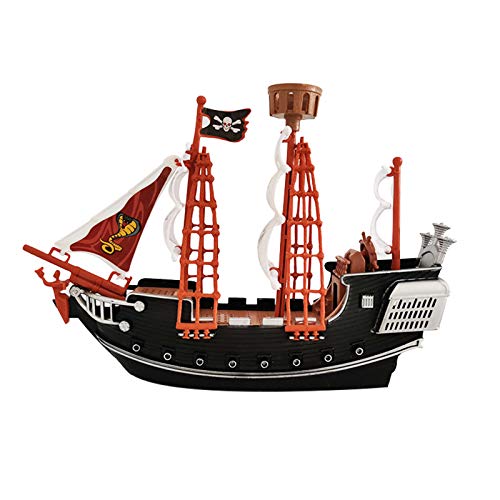 Pädagogisches Piratenschiff Rollenspiel Spielzeug Spielset Sicherheit Langlebiges Piratenschiff Modell Loyal Pirate Collection Figuren Toy mit Piratenflagge Segeln Kanonen Home Ornamente für Kinder von Bakermiche