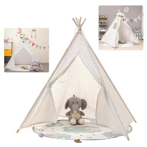 Baketron Tipi Zelt für Kinder,Kinder Zelt, Kuschelecke Kinderzimmer Spielzelt Kinder,kinderzelt für drinnen und draußen,ca. 120 x 120 x 130 cm groß von Baketron