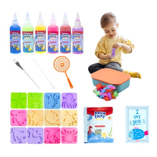 Balakaka Aqua Gelz 3D DIY Magic Water Elf, Aqua Fairy Kreativ Set Bunte Meerestiere Spielzeug Mit 6 Flaschen Farbgel, Lernspielzeug Wasserspielzeug Kinder für Jungen Mädchen 3+ von Balakaka