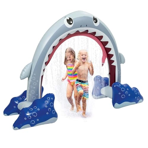 Balakaka Aufblasbarer Hai-Sprinkler, Großer Wassersprinkler Kinder 250 x 175 x 95 cm, Bogen-Sprinkler Outdoor-Wasserspiele für den Garten Strand oder Pool Balakaka Aufblasbarer Hai-Sprinkler, Großer Wassersprinkler Kinder 250 x 175 x 95 cm, Bogen-Sprinkler Outdoor-Wasserspiele für den Garten Strand oder Pool von Balakaka