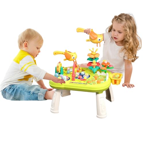 Balakaka Baby-Spieltisch ab 1 Jahr, Montessori-Aktivitätstisch Bunter Babyspieltisch Farbe Lernen, Mehrzwecktisch mit Bauernhofthema Lernspielzeug für die frühe Entwicklung von Balakaka