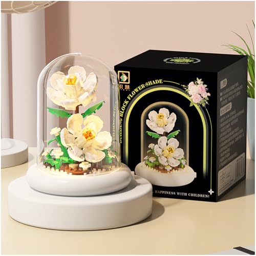 Balakaka Blumen Bauspielzeug Set mit Schutzhülle, Bausteine Blume Ziegel Spielzeug mit mit LED Licht, Mikro Blumen Bausteine Geschenk für Frauen Freundin Ehefrau von Balakaka