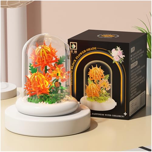 Balakaka Blumen Bauspielzeug Set mit Schutzhülle, Bausteine Blume Ziegel Spielzeug mit mit LED Licht, Mikro Blumen Bausteine Geschenk für Frauen Freundin Ehefrau von Balakaka