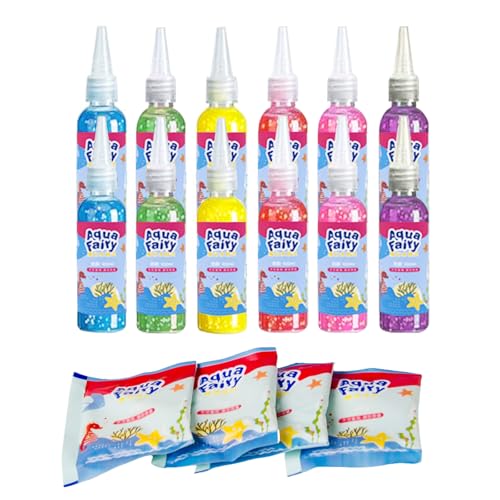 Balakaka Magic Water Elf Funkelndes Farbgel 12 Flaschen+ 4 Packungen Puder, DIY Magisches Wassergel Kreativ Kit, 3D Meer Kreaturen Lernspielzeug Geschenk für Kinder 3+ Balakaka Magic Water Elf Funkelndes Farbgel 12 Flaschen+ 4 Packungen Puder, DIY Magisches Wassergel Kreativ Kit, 3D Meer Kreaturen Lernspielzeug Geschenk für Kinder 3+ von Balakaka