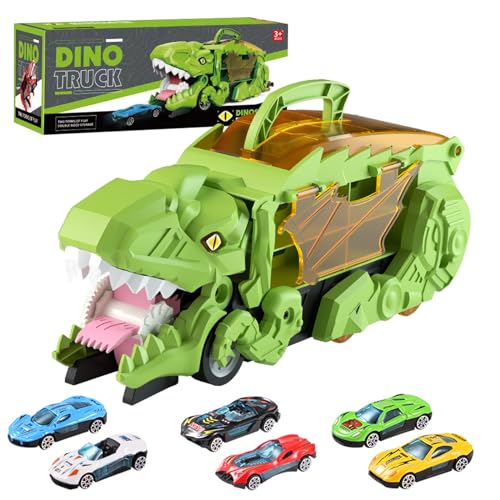 Balakaka Transport Truck Spielzeug Autos mit 6 Autos, Tragbare Dinosaurier Spielzeug Auto Rennstrecke, Dinosaurier Rennstrecke Truck für Jungen Alter 3-8 Geschenke,Grün Balakaka Transport Truck Spielzeug Autos mit 6 Autos, Tragbare Dinosaurier Spielzeug Auto Rennstrecke, Dinosaurier Rennstrecke Truck für Jungen Alter 3-8 Geschenke,Grün von Balakaka