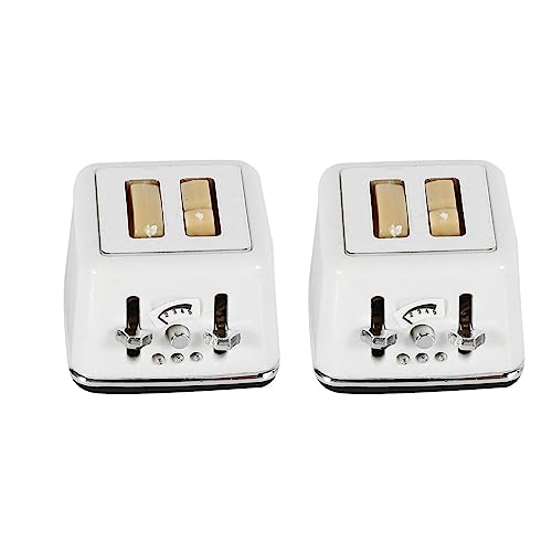 Balawin 2X Puppenhaus Brot Im Maßstab 1:12 mit Toast Miniatur Puppenhaus Mini Zubehör Niedlicher Dekoration Toaster von Balawin