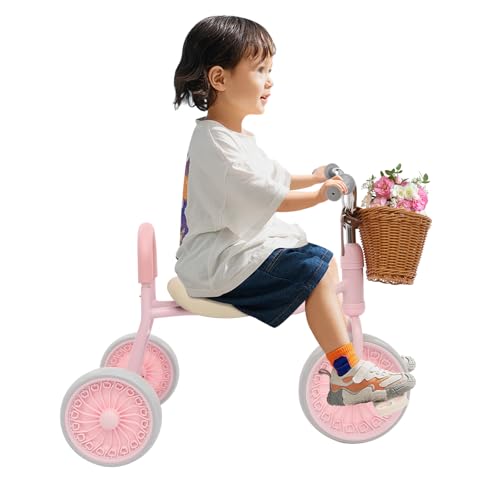 Kinder Dreirad, Klappbares Kleinkind-Dreirad mit Pedalen, Robuste Räder und Bequemer Sitz, Baby Erstes Lauflern-Dreirad für 2-6 Jahre alt (mit Tasche) von Balider