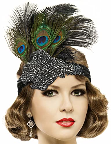 Balinco 20er Jahre Pfau Feder Haarband | Gatsby Pailletten Kopfband | Charleston Retro Stirnband | Haarschmuck 1920s | Accessoire für Damen Balinco 20er Jahre Pfau Feder Haarband | Gatsby Pailletten Kopfband | Charleston Retro Stirnband | Haarschmuck 1920s | Accessoire für Damen von Balinco