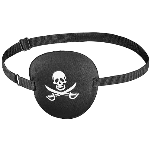 Balinco Augenklappe Pirat Erwachsene, Augenmaske Kostüm, Piratenkostüm Zubehör, Piratenkapitän Augenbedeckung, Seeräuber Maske, Piraten Augenmaske, Schwarz von Balinco