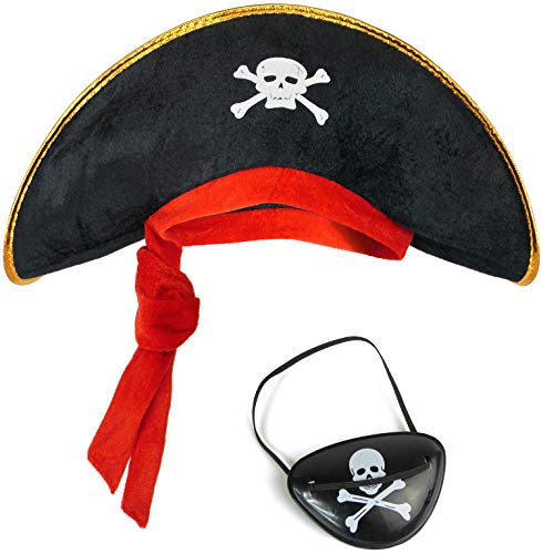 Piratenset für Kinder bestehend aus Piratenhut + Augenklappe - Kostüm Set für Fasching/Karneval von Balinco