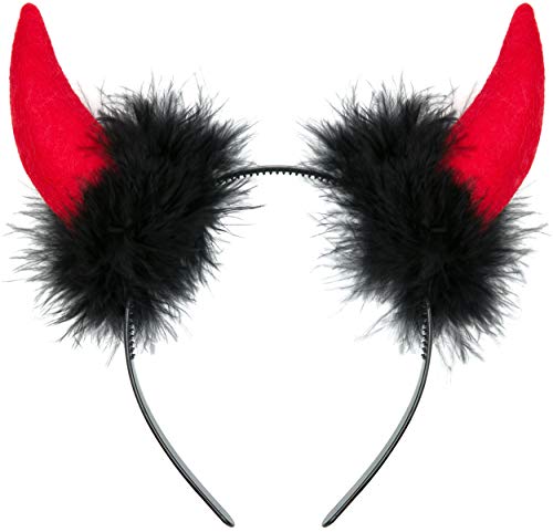 Balinco Teufelsohren Teufel Ohren Haarband Haarreifen Fasching Karneval Halloween Party Kostüm Haarschmuck Stirnband Headwear Hörner von Balinco