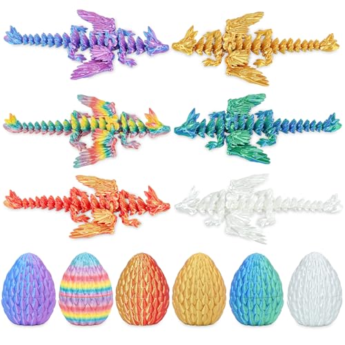 Balkwan Drachen Eier Geschenkset mit Mini Flügeldrachen Überraschung 3D Gedrucktes Artikuliertes Kristallspielzeug Ostern Weihnachten Geschenk für Kinder Jungen Mädchen 6 Stück Balkwan Drachen Eier Geschenkset mit Mini Flügeldrachen Überraschung 3D Gedrucktes Artikuliertes Kristallspielzeug Ostern Weihnachten Geschenk für Kinder Jungen Mädchen 6 Stück von Balkwan
