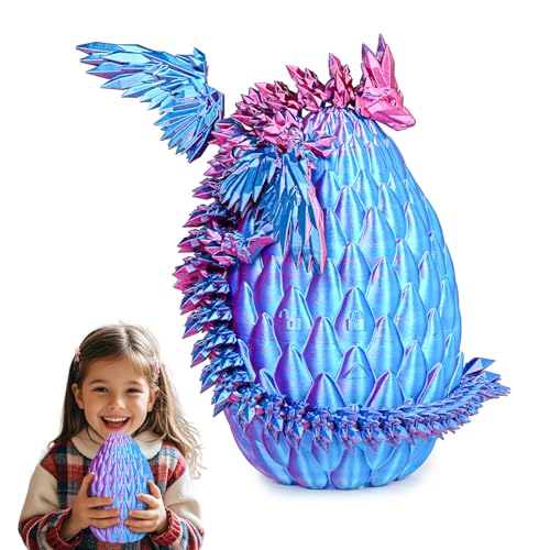 Balkwan Geflügelter Drache im Überraschungsei Lustiges Sammlerspielzeug Geschenk Kinder Erwachsene 3D Gedruckter Fantasiedrache ideal Weihnachten Ostern Geburtstage Feiertagsdeko(Lila, Groß) von Balkwan