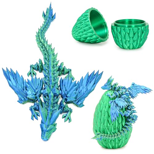 Geflügelter Drache im Überraschungsei Lustiges Sammlerspielzeug Geschenk Kinder Erwachsene 3D gedruckter Fantasiedrache ideal Weihnachten Ostern Geburtstage Feiertagsdeko(Weihnachtsgrün, Mittel) von Balkwan