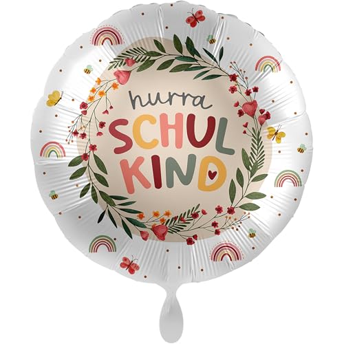 balloha Folienballon Einschulung Boho (33 cm) - Deko Luftballon. Schulkind 2024, Erster Schultag, Schulstart Mädchen Jungen, Schuleinführung von Balloha