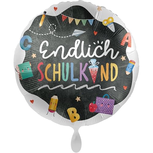 balloha Folienballon Einschulung Klassenzimmer (33 cm) - Deko Luftballon. Schulkind 2024, Erster Schultag, Schulstart Mädchen Jungen, Schuleinführung von Balloha