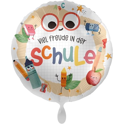 balloha Folienballon Einschulung Schulfreunde (33 cm) - Deko Luftballon. Schulkind 2024, Erster Schultag, Schulstart Mädchen Jungen, Schuleinführung von Balloha