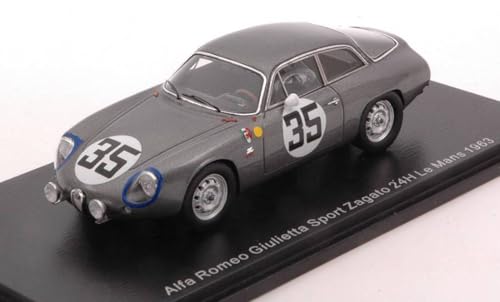 Maßstabsmodell kompatibel mit Alfa Romeo Giulietta Sport Zagato N.35 LM 1963 G.BISCALDI-"KIM" 1:43 SPARK MODEL S9053 von BaloccoModel