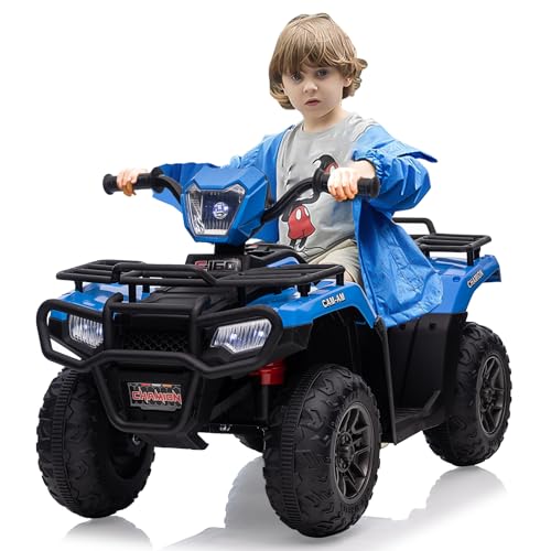 12 V Elektro-ATV für Kinder – Schiebefahrzeug mit sicherer Geschwindigkeit von 2,2 mph, Vorwärts-/Rückwärtsfunktion, LED-Scheinwerfer, Musik und USB, für Jungen und Mädchen von 3 bis 8 Jahren (88 x 50 von Baloveby