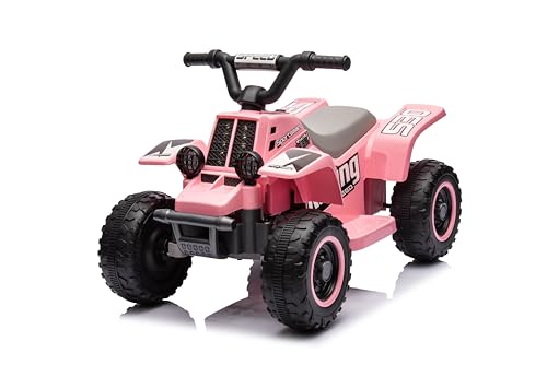 Elektrisches Quad für Kinder, 6V Elektroauto Kinder ATV Mit Musik, FußStüTzen Und VorwäRts/RüCkwäRts, 70 x 42 x 45 cm, für Kinder 3+ Jahre von Baloveby