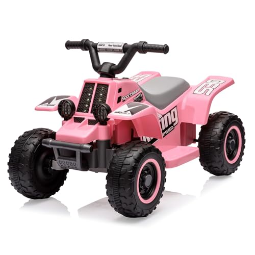 Elektrisches Quad für Kinder, 6V Elektroauto Kinder ATV Mit Musik, FußStüTzen Und VorwäRts/RüCkwäRts, 70 x 42 x 45 cm, für Kinder 3+ Jahre von Baloveby