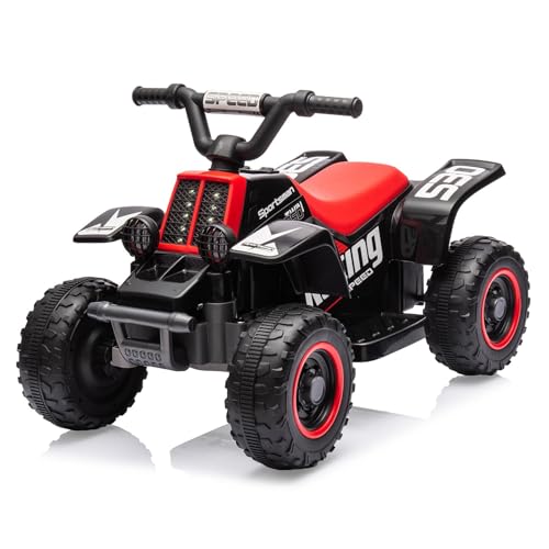 Elektrisches Quad für Kinder, 6V Elektroauto Kinder ATV Mit Musik, FußStüTzen Und VorwäRts/RüCkwäRts, 70 x 42 x 45 cm, für Kinder 3+ Jahre von Baloveby