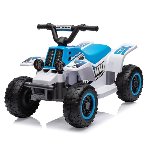 Elektrisches Quad für Kinder, 6V Elektroauto Kinder ATV Mit Musik, FußStüTzen Und VorwäRts/RüCkwäRts, 70 x 42 x 45 cm, für Kinder 3+ Jahre von Baloveby