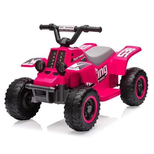 Elektrisches Quad für Kinder, 6V Elektroauto Kinder ATV Mit Musik, FußStüTzen Und VorwäRts/RüCkwäRts, 70 x 42 x 45 cm, für Kinder 3+ Jahre von Baloveby