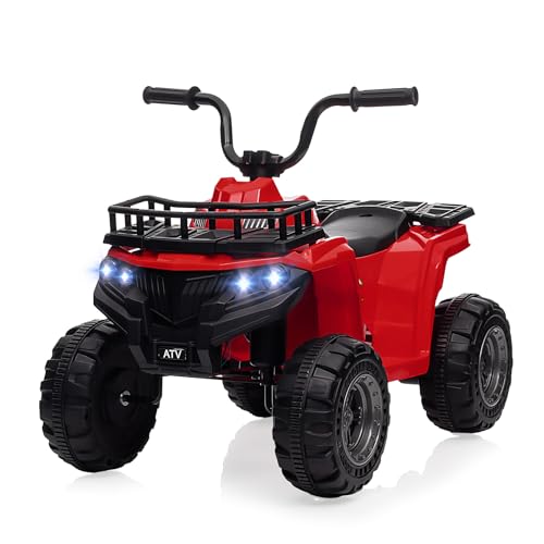 Elektro-Quad 12V Kinderquad, Elektroauto Kinder ATV, 12V Batteriebetriebenes Spielzeugauto Mit Fernbedienung, LED-Lichtern Und Sicherheitsgurten für Jungen Und MäDchen Ab 2-6 Jahren von Baloveby