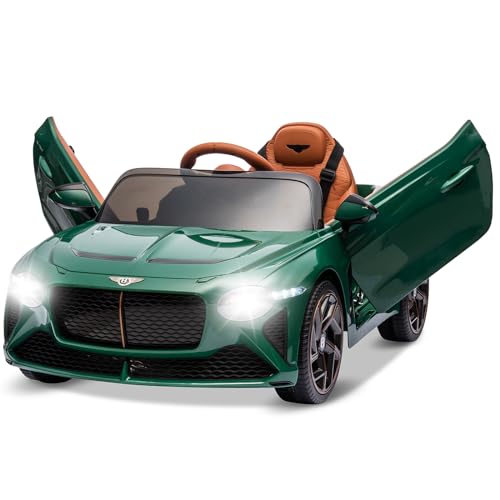 Elektroauto für Kinder, 12 V, lizenziert von Bentley Bacalar. Elektrofahrzeuge mit Kindersicherung, Scherentür, Federung, 3 Geschwindigkeiten, LED-Leuchten, Hupe (Vert) von Baloveby