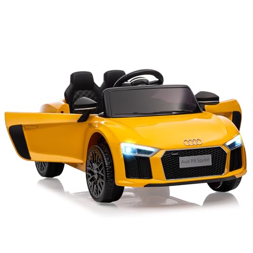 Elektroauto für Kinder, Audi R8 Spyder Lizenziertes Elektroauto für Kinder Von 2–6 Jahren Mit Kindersicherung, Scherentür, Federung, 3 Geschwindigkeiten, Led-Leuchten, Hupe von Baloveby