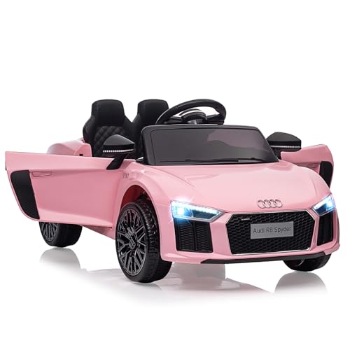 Elektroauto für Kinder, Audi R8 Spyder Lizenziertes Elektroauto für Kinder Von 2–6 Jahren Mit Kindersicherung, Scherentür, Federung, 3 Geschwindigkeiten, Led-Leuchten, Hupe von Baloveby