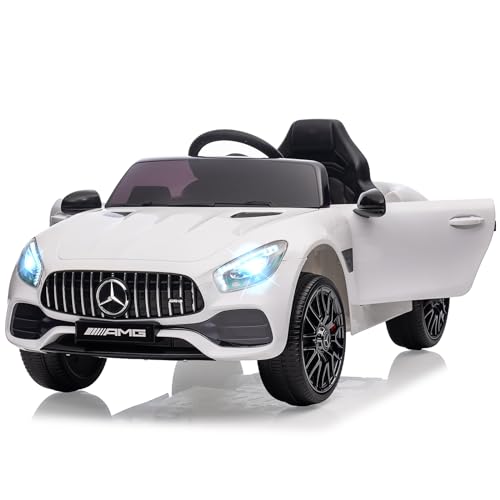 Elektroauto für Kinder, Mercedes-Benz Amg-Gt Lizenziertes Elektroauto für Kinder Von 3–8 Jahren Mit Kindersicherung, Scherentür, Federung, 3 Geschwindigkeiten, Led-Leuchten, Hupe von Baloveby