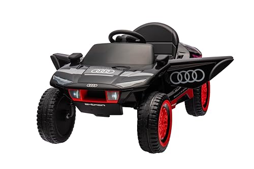 Kinder Elektroauto,Lizenziertes Rs E-Tron 12V Rennfahrzeug Extra Large Mit 35W*2 Motoren, FederaufhäNgung, Hupe, Led-Leuchten, Eva-Reifen-Schwarz von Baloveby