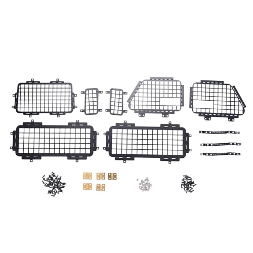 Balrbex FüR MN D90 MN-90 D99S MN99S Metall Stereoskopisches Fenster Mesh Schutz Netz 1/12 RC Auto Upgrade Teile ZubehöR von Balrbex