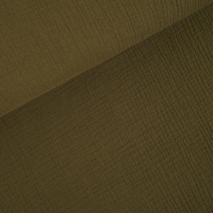 Baumwoll-Krepp-Stoff 135cm 043 Khaki - 50cm von Balsløw