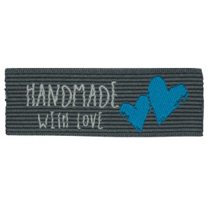 Label "Handmade with Love" Grau und Blau - 1 Stück von Balsløw