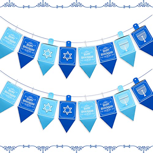 Glückliche Chanukka Dekorationen Glückliche Chanukka Banner Chanukka Papier Dreidel Banner Girlande mit Dreidel Menorah Stern Lassen Sie uns Dreidel Die Chanukka jüdische Feiertagsdekoration spielen von Balterever