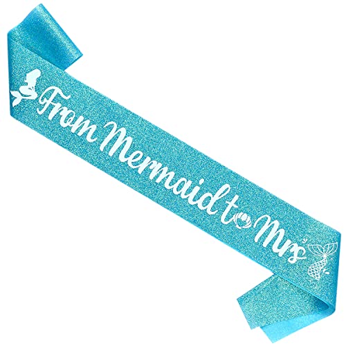 Meerjungfrau Braut Bachelorette Party Schärpe Teal Blau Glitter Von Meerjungfrau zu Frau Schärpe Meerjungfrau Schärpe Meerjungfrau Braut Dusche Party Zubehör für Verlobung Hochzeit Party Dekorationen von Balterever