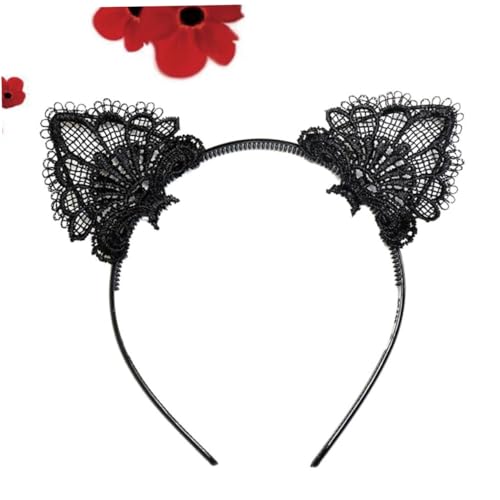 Baluue 1Stk Ohr Haarreifen Hasenhaarreifen Katze verkleiden sich Kostüm Maskerade Tierkopfbedeckungen Halloween-Tierkopfschmuck haar spangen haarclips Haarband Mädchen Haare Black von Baluue