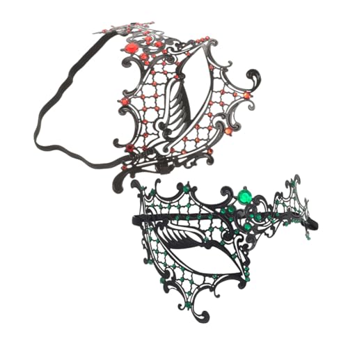 Baluue 2 Stück Venezianische Metall-halbmaske mit Hohldesign und Schmetterlingsdekor Leichte Wiederverwendbare Maskerade-masken für Halloween Karneval und Kostümparty Verstellbar und Baluue 2 Stück Venezianische Metall-halbmaske mit Hohldesign und Schmetterlingsdekor Leichte Wiederverwendbare Maskerade-masken für Halloween Karneval und Kostümparty Verstellbar und von Baluue