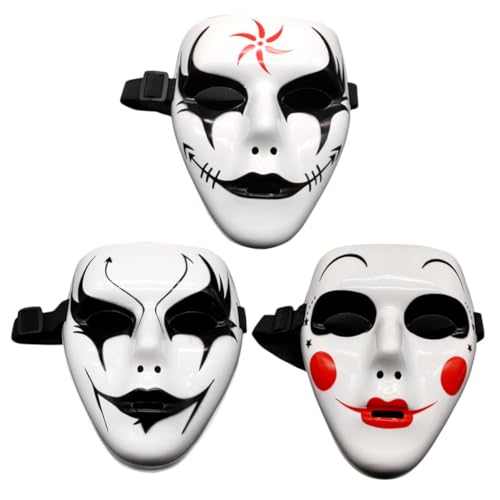 Baluue 3 Stück Handbemalte Halloween Cosplay Masken Leicht und Langlebig für Maskerade Kostümparty Fasching Bühnenauftritt Baluue 3 Stück Handbemalte Halloween Cosplay Masken Leicht und Langlebig für Maskerade Kostümparty Fasching Bühnenauftritt von Baluue