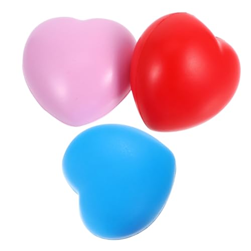 Baluue 3St Herzförmiger Stressabbauball Auto Rollen Sofarollen Eimer-Feeder verstellbare Schnalle Becher Stressball Herzform Stressball-Set Handtherapie Valentinsparty Gefälligkeiten Pu von Baluue