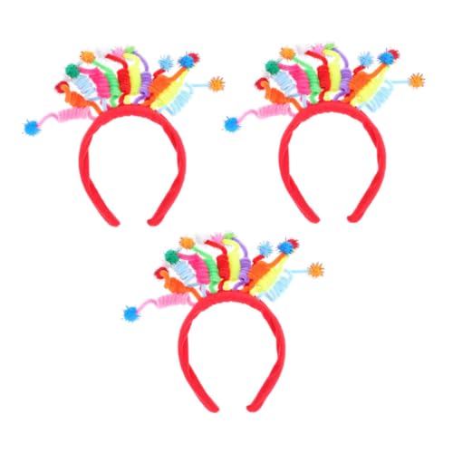 Baluue 3st Haarballfeder-stirnband Ameisen-tier-stirnband Kinder Dekor Haarband Im Pompon-design Flauschiger Kugelkopf-bopper Kostüm Stirnband Kinder Stirnbänder Stoff Colorful von Baluue