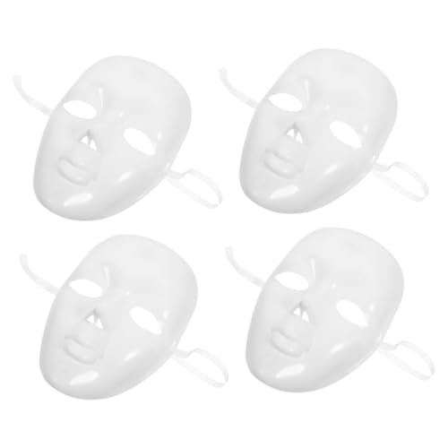 Baluue 4 Stück Weiße DIY Vollgesichtsmasken aus Kunststoff Blanko und Wiederverwendbar für Karneval Halloween Cosplay und Maskenbälle Angenehm und Vielseitig für Kreative Handbemalung und Baluue 4 Stück Weiße DIY Vollgesichtsmasken aus Kunststoff Blanko und Wiederverwendbar für Karneval Halloween Cosplay und Maskenbälle Angenehm und Vielseitig für Kreative Handbemalung und von Baluue