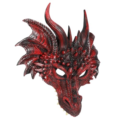 Baluue Halloween Drachenmaske Halbgesicht Cosplay Maske aus Leichtem PU für Karneval Maskenball Party und Festival Rutschfeste Halterung Schwarz-rot Baluue Halloween Drachenmaske Halbgesicht Cosplay Maske aus Leichtem PU für Karneval Maskenball Party und Festival Rutschfeste Halterung Schwarz-rot von Baluue