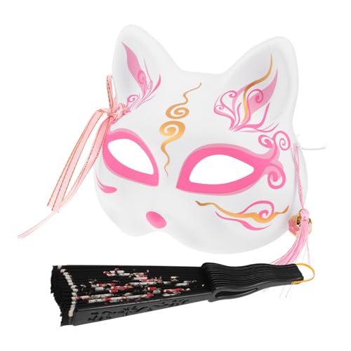 Baluue Japanische Fuchsmaske mit Handbemaltem Fächer Traditionell Inspiriertes Cosplay-accessoire für Halloween Maskenball Karneval und Japanische Kostümfeste Baluue Japanische Fuchsmaske mit Handbemaltem Fächer Traditionell Inspiriertes Cosplay-accessoire für Halloween Maskenball Karneval und Japanische Kostümfeste von Baluue