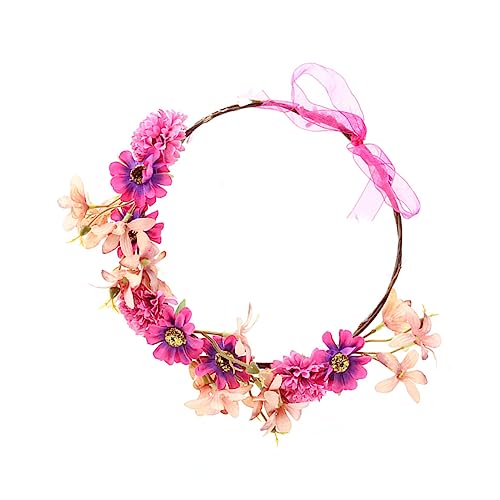 Baluue Kopfschmuck für die Party Gänseblümchen-Stirnbänder Party-Kopfbedeckung Sonnenblume Haargirlanden Haarstirnbänder haarschmuck haircharm Party-Haarreifen Performance-Haarreifen Rosy von Baluue